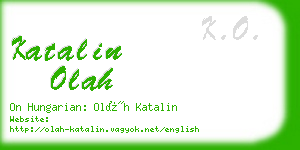 katalin olah business card